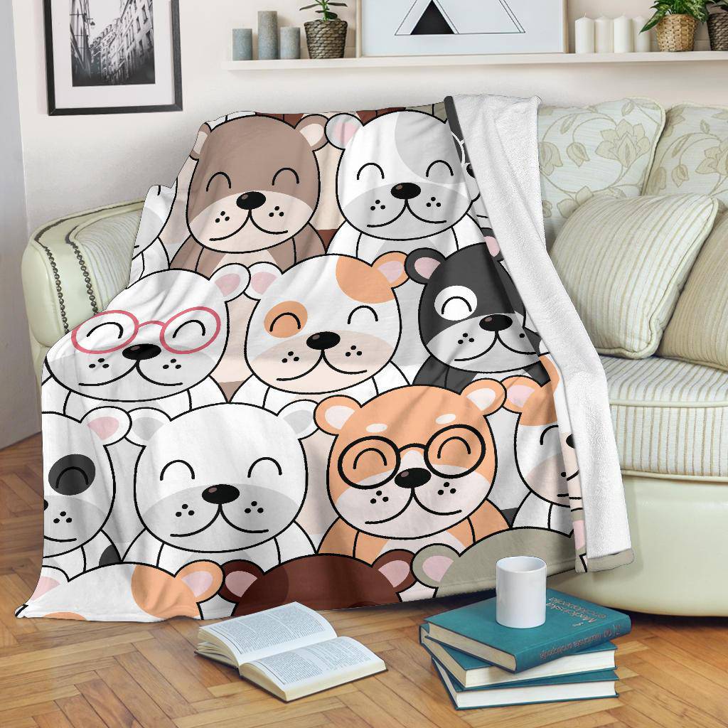 Cute Dogs Cartoon Pattern Premium Blanket - Top Content | POD Collection | Free Shipping