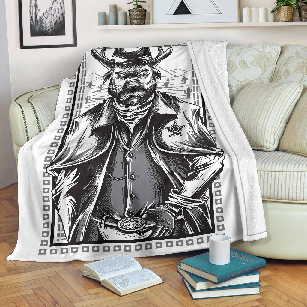 Western Ranger Cowboy Art Cartoon Premium Blanket - Top Content | POD Collection | Free Shipping