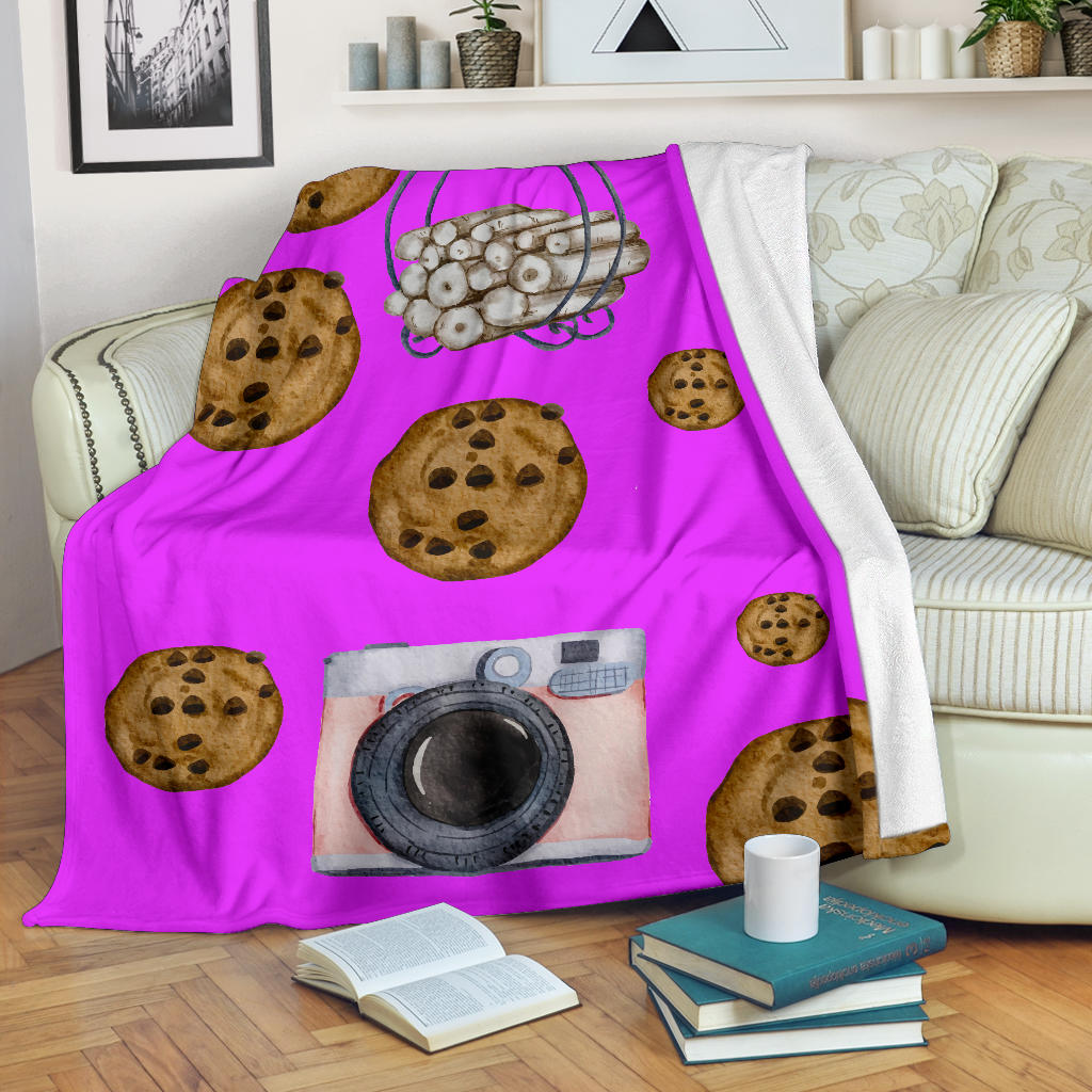 chocolate chip cookies pink blanket - Top Content | POD Collection | Free Shipping