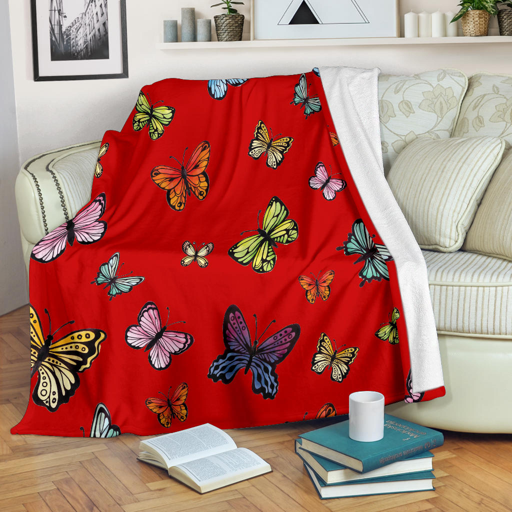 colorful butterflies red collection blanket - Top Content | POD Collection | Free Shipping