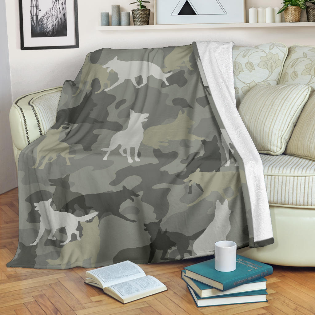 German Shepherd Camo Blanket