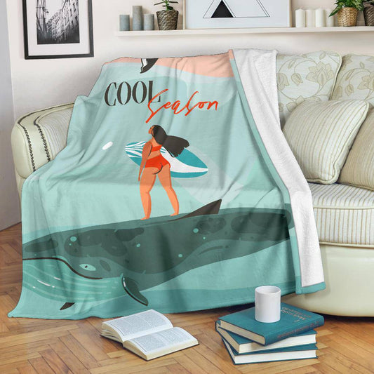 Hand Drawn Premium Blanket, Cool Season Summer - Top Content | POD Collection | Free Shipping