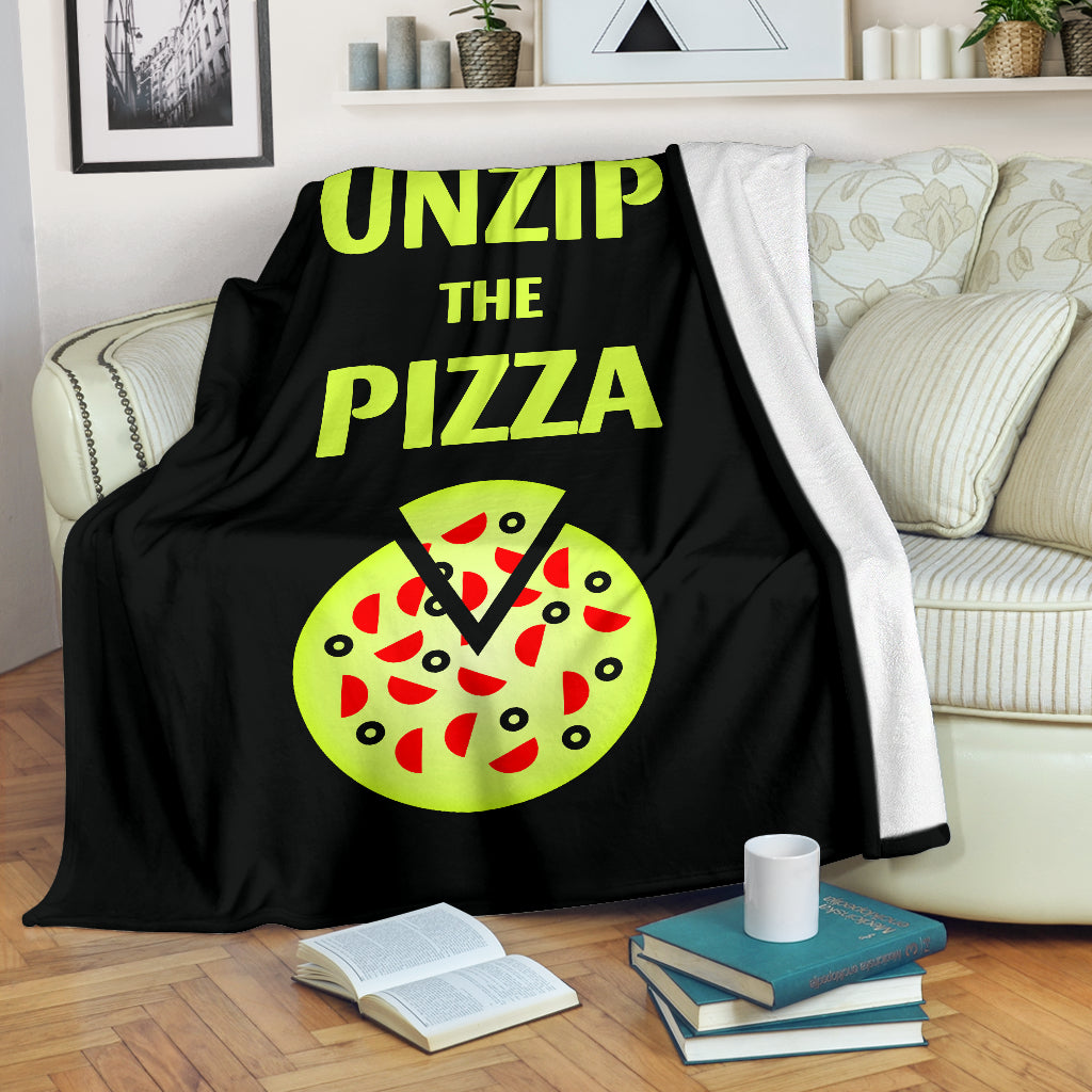 Pizza Fleece Blanket - Unzip The Pizza