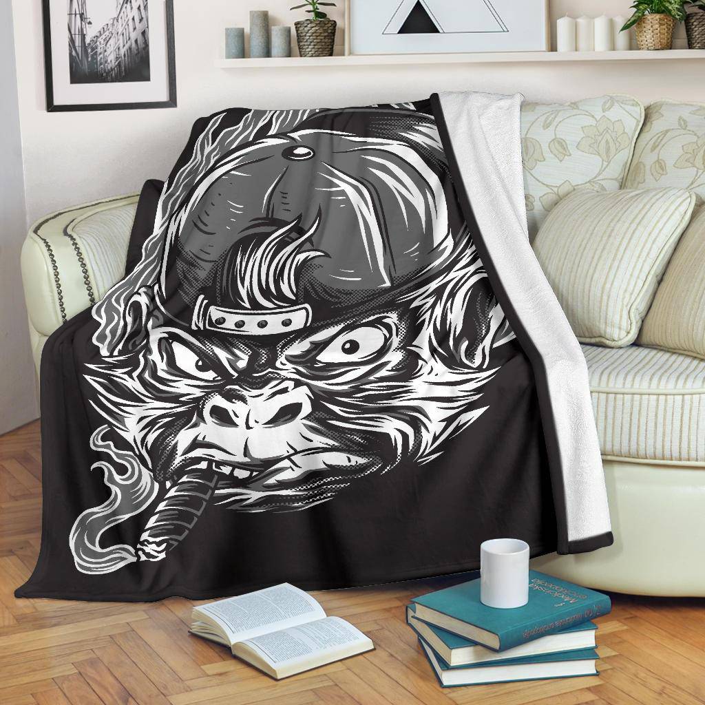 Mastermind Monkey Cartoon Premium Blanket - Top Content | POD Collection | Free Shipping