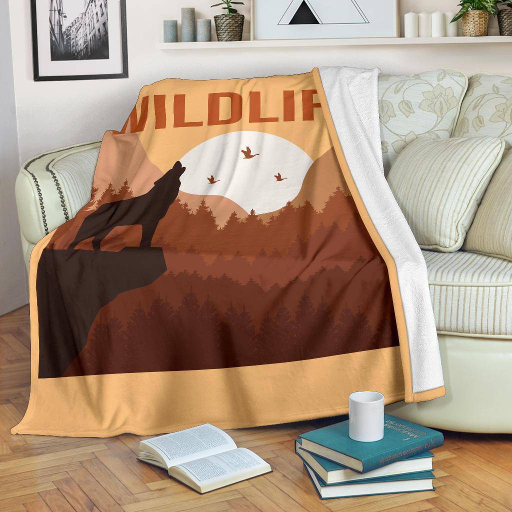 Wild Life Wolf Howling Premium Blanket - Top Content | POD Collection | Free Shipping