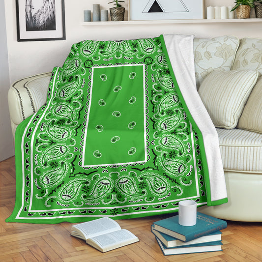 Ultra Plush Light Green Bandana Blanket