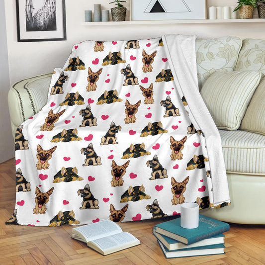 German Shepherd Heart Blanket