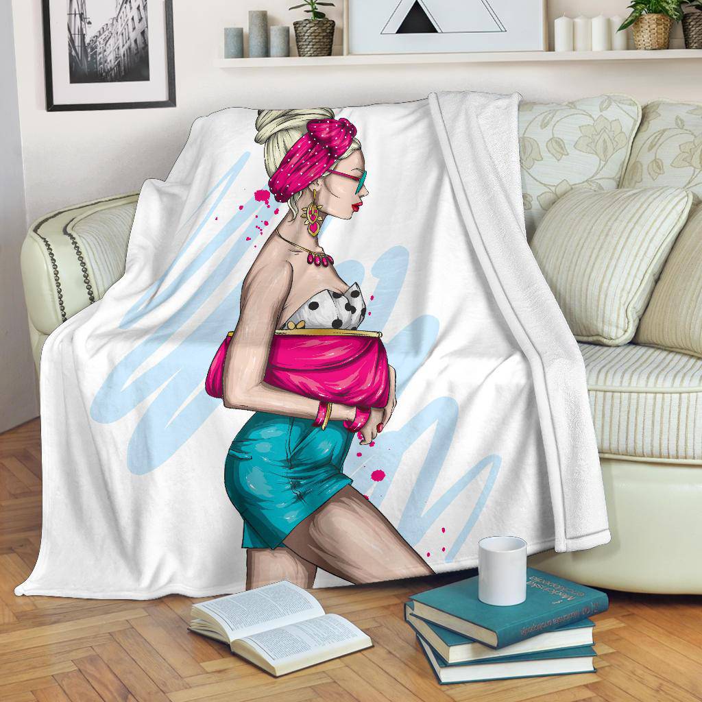 Beautiful Stylish Girl in Summer Premium Blanket - Top Content | POD Collection | Free Shipping