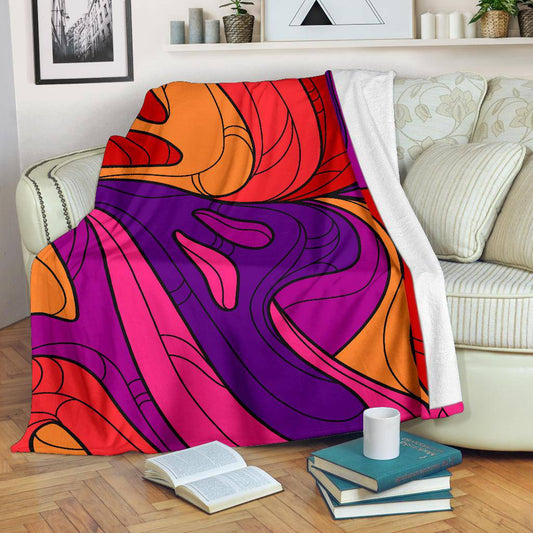 Hand Drawn Coloured Groovy Background Premium Blanket - Top Content | POD Collection | Free Shipping