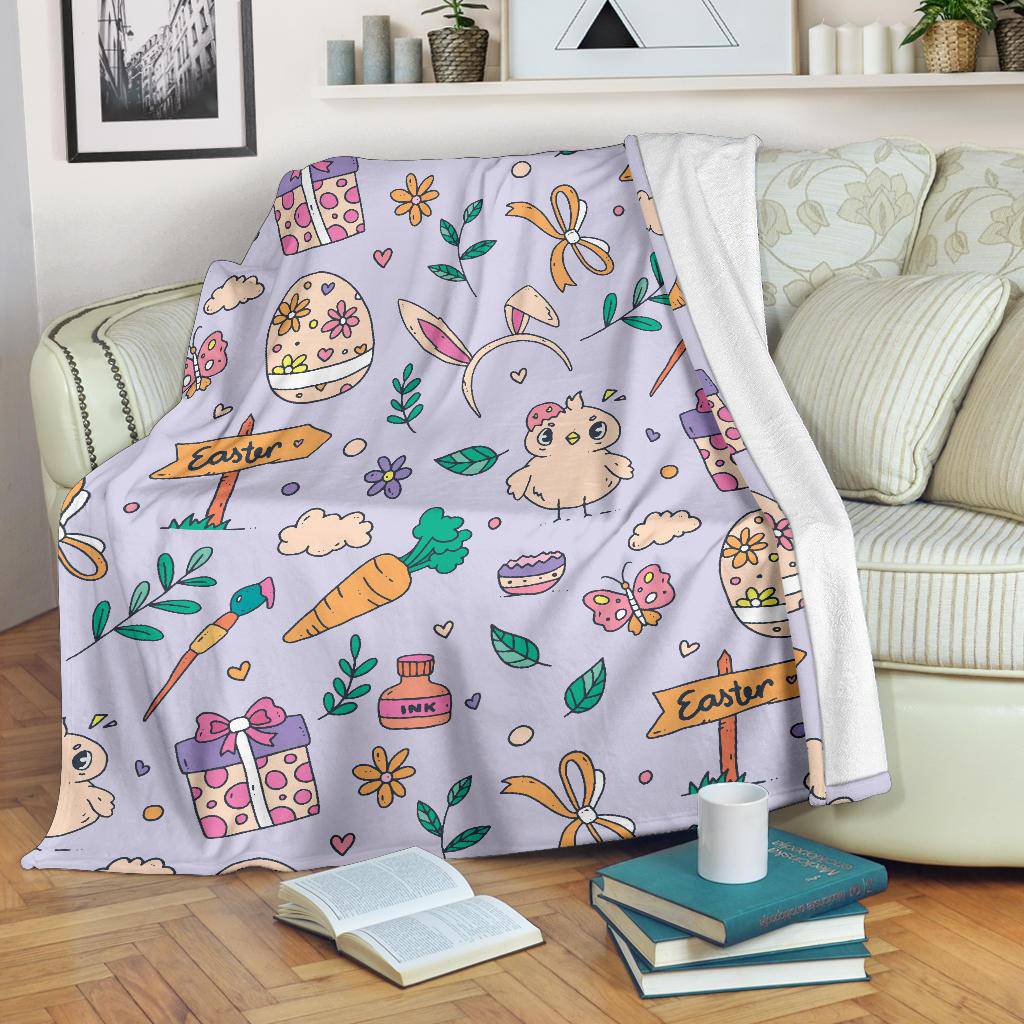 Easter Bunny Background Hand Drawn Art Premium Blanket - Top Content | POD Collection | Free Shipping