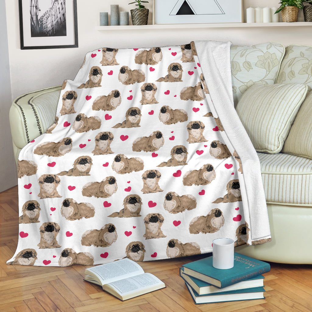 Pekingese Heart Blanket