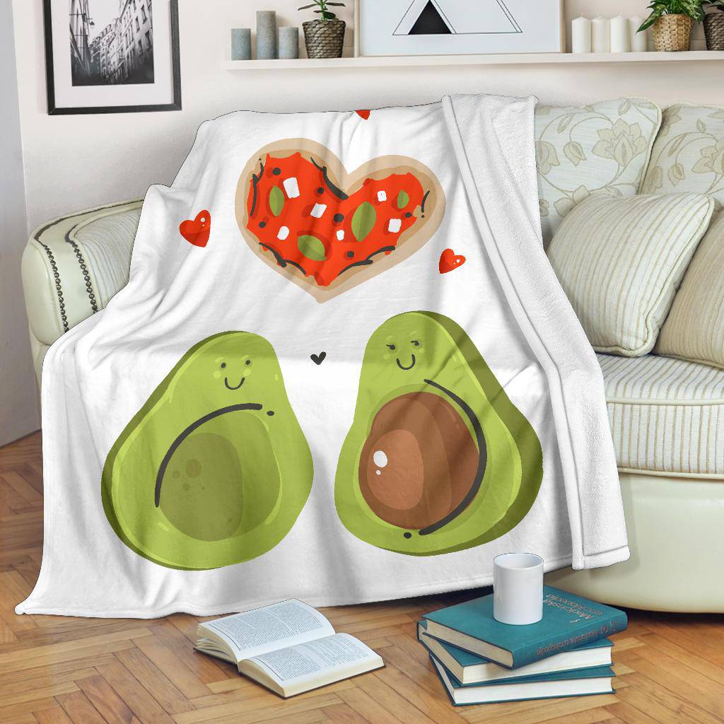 Avocado Love Two Half Pizza Premium Blanket - Top Content | POD Collection | Free Shipping