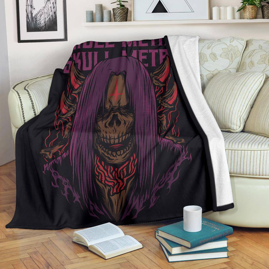 Skull Metal Funny Art Cartoon Premium Blanket - Top Content | POD Collection | Free Shipping