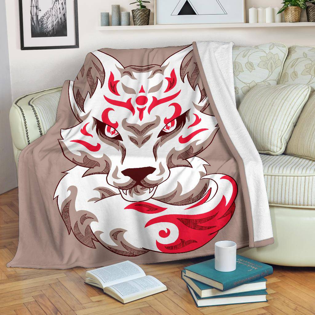 Kitsune Japanese Art Fox Premium Blanket - Top Content | POD Collection | Free Shipping