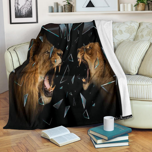 Lion & Lioness Fleece Blanket