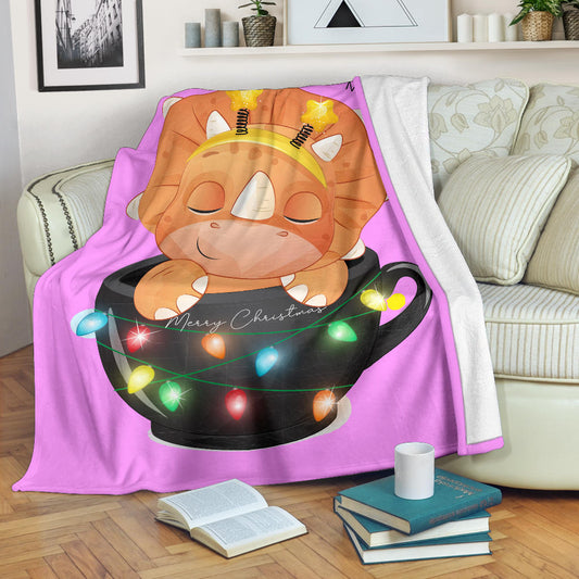 dinosaur merry christmas and happy new year pink blanket - Top Content | POD Collection | Free Shipping