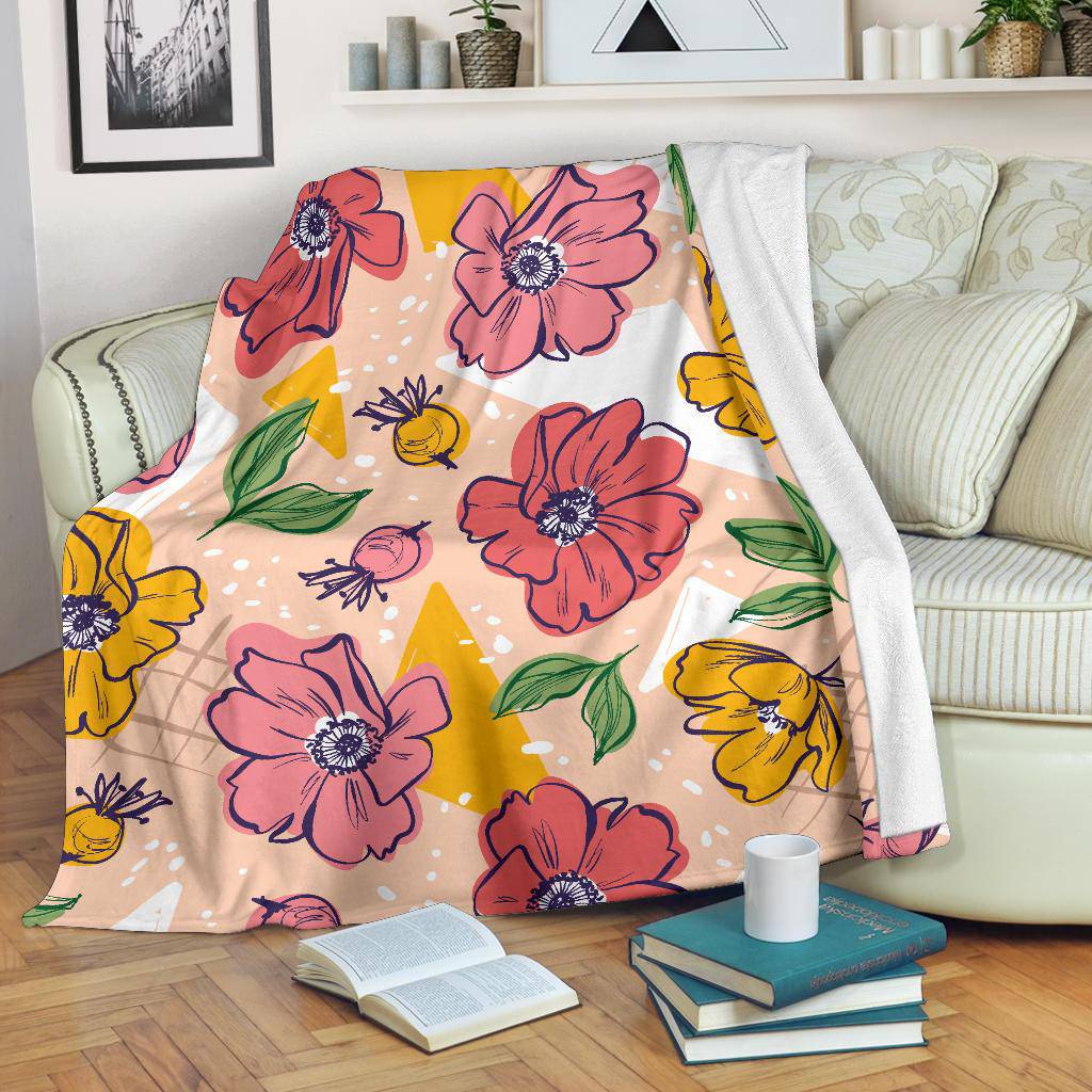 Colourful Flowers, Floral Premium Blanket - Top Content | POD Collection | Free Shipping