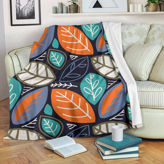 Leaf Foliage Colourful Seamless Pattern Premium Blanket - Top Content | POD Collection | Free Shipping