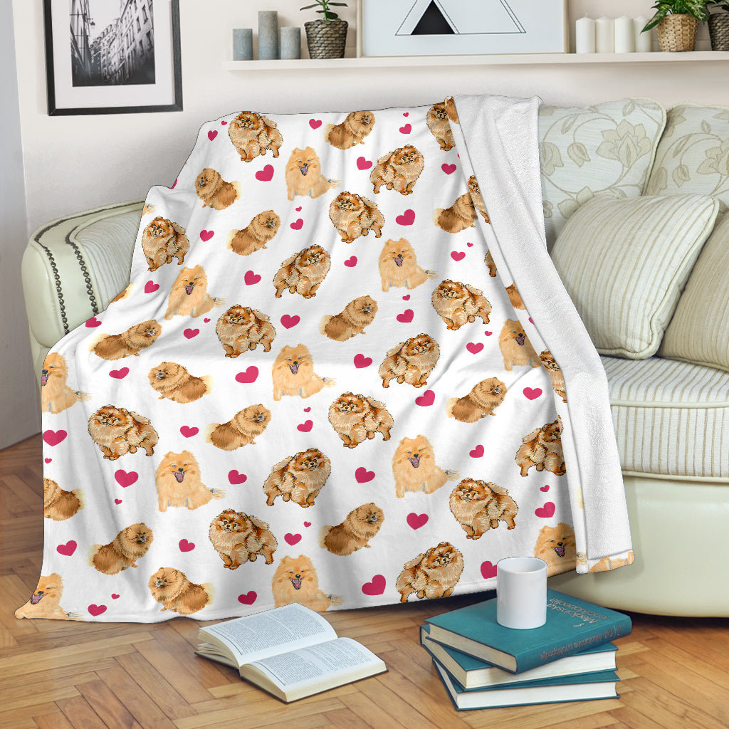 German Spitz Heart Blanket