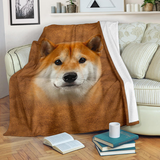 Shiba Inu Face Hair Blanket