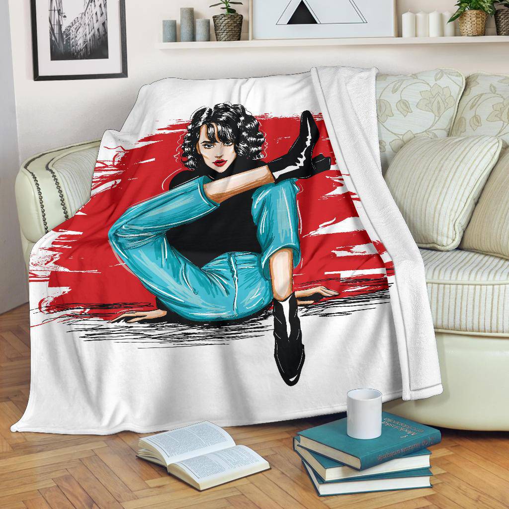 Cool Stylish Woman Posing Premium Blanket - Top Content | POD Collection | Free Shipping