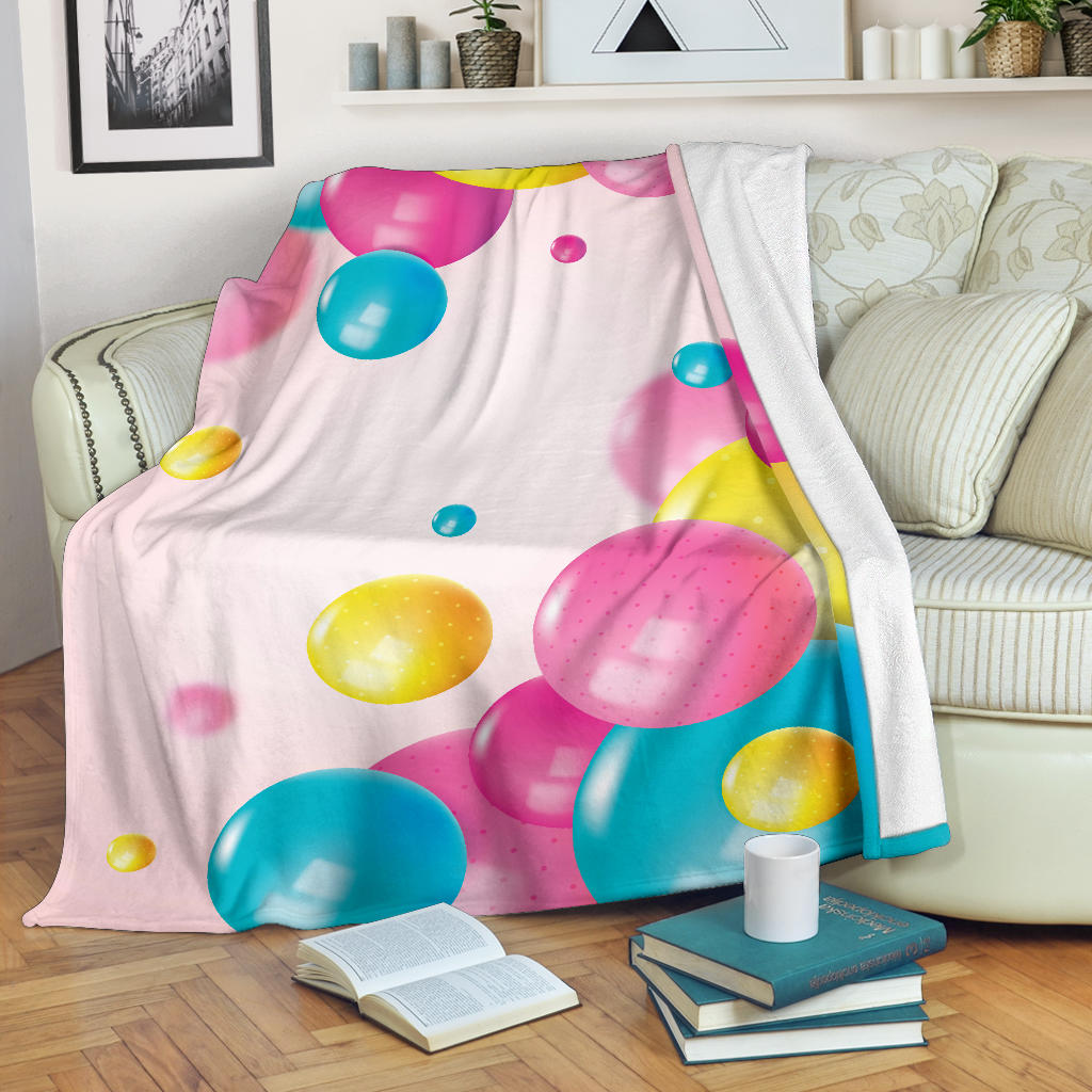 colorful Glossy Balls Background Blanket