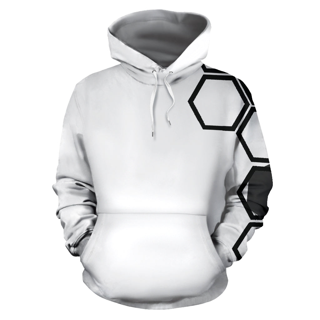 Hexagons white men's Hoodie