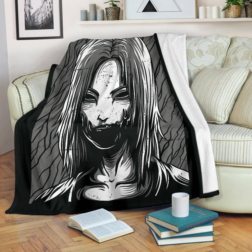 Premium Blanket Pretty Scary Slayer Black And White Drawing - Top Content | POD Collection | Free Shipping