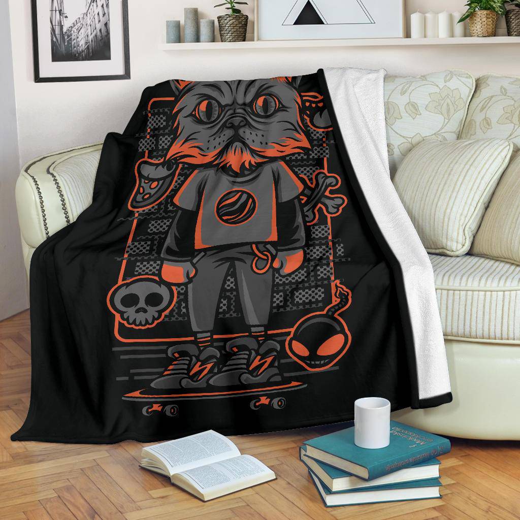 Street Style Cat Art Cartoon Premium Blanket - Top Content | POD Collection | Free Shipping