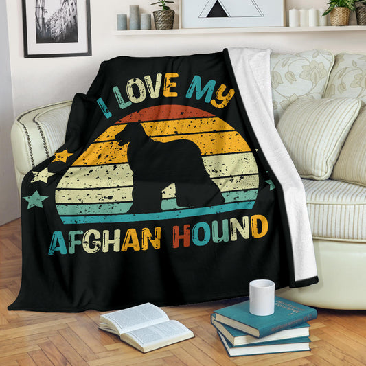 Afghan Hound Blanket, Afghan Hound Retro Blanket, Afghan Hound Throw Blanket, Afghan Hound Gifts