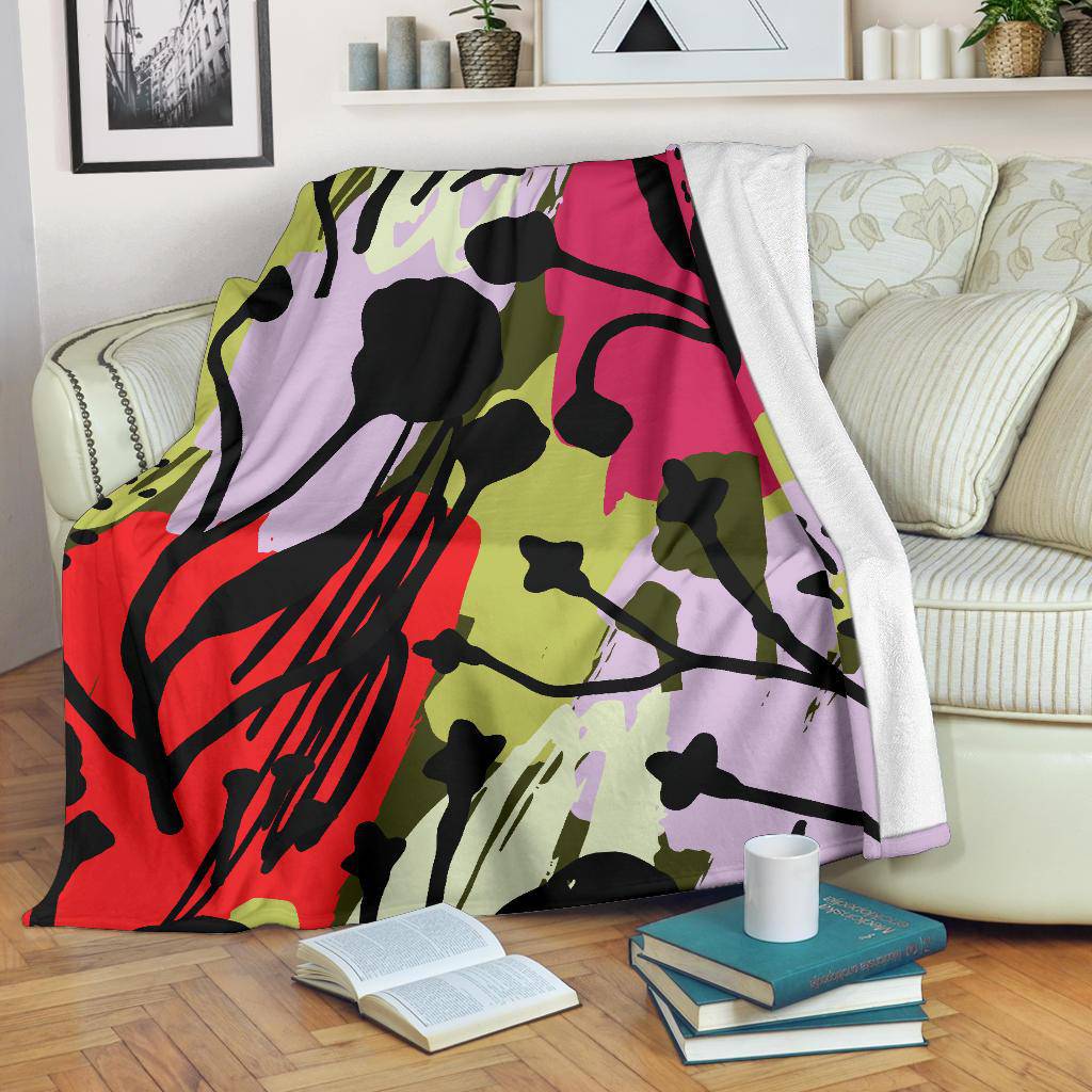 Abstract Art Floral Flowers Premium Blanket - Top Content | POD Collection | Free Shipping