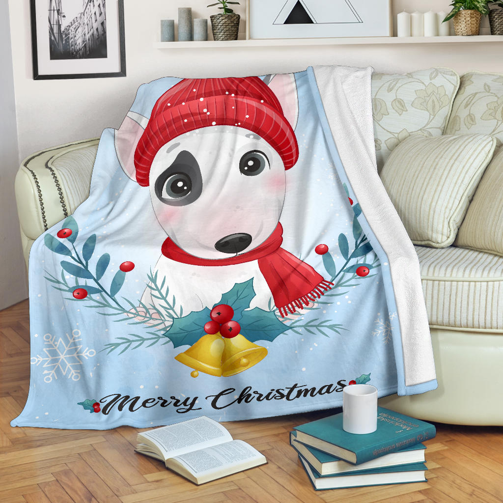 cute puppy merry christmas illustration blanket - Top Content | POD Collection | Free Shipping