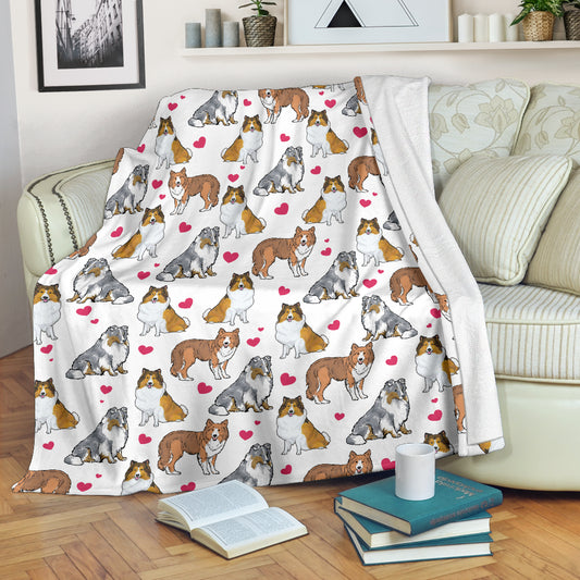 Shetland Sheepdog Heart Blanket