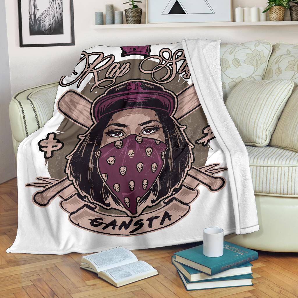 Pretty Hip Hop Girl Gangsta, Rap Style Cartoon Premium Blanket - Top Content | POD Collection | Free Shipping