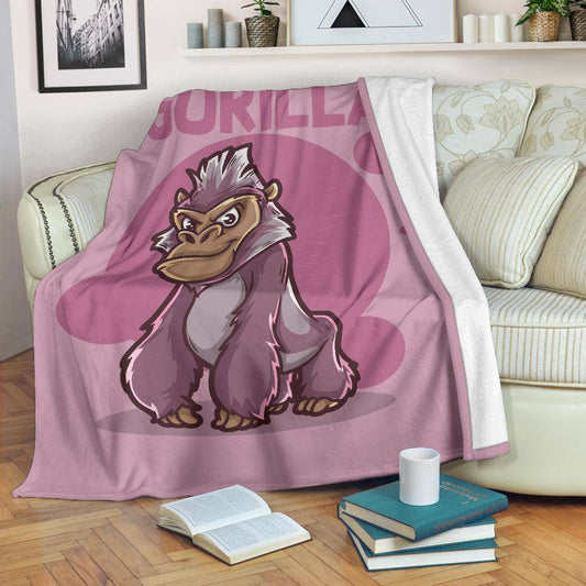 Kids Cartoon Baby Gorilla Premium Blanket - Top Content | POD Collection | Free Shipping