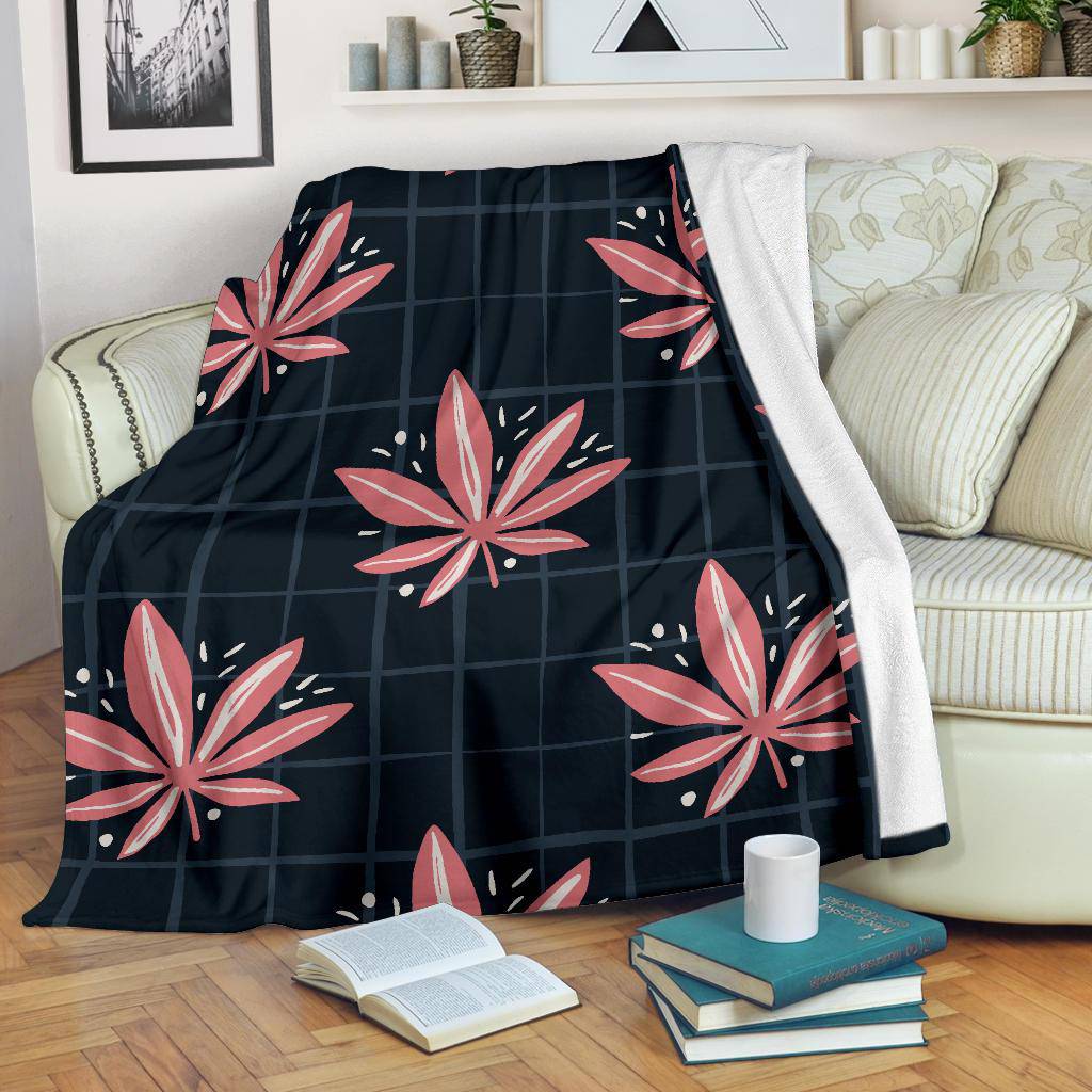 Pink Cannabis Weed Leaves Pattern Premium Blanket - Top Content | POD Collection | Free Shipping