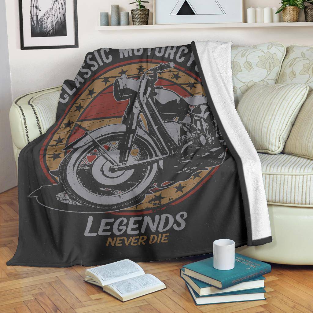 Motorcycle Retro Style Vintage Premium Blanket - Top Content | POD Collection | Free Shipping