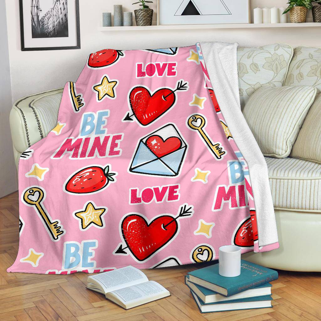 Valentine's Day Seamless Pattern, Be My Love Premium Blanket - Top Content | POD Collection | Free Shipping