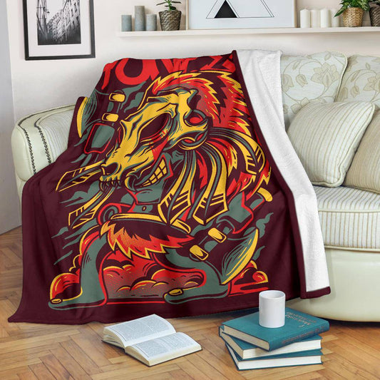 Premium Blanket Cartoon Was Born To Be Hunter - Top Content | POD Collection | Free Shipping