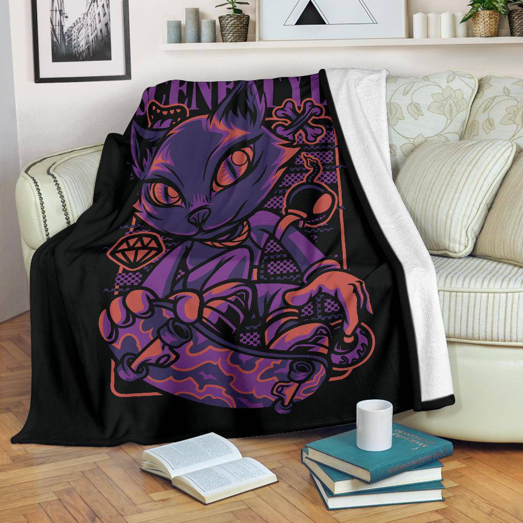 Scene Style Siamese Cat Art Cartoon Premium Blanket - Top Content | POD Collection | Free Shipping