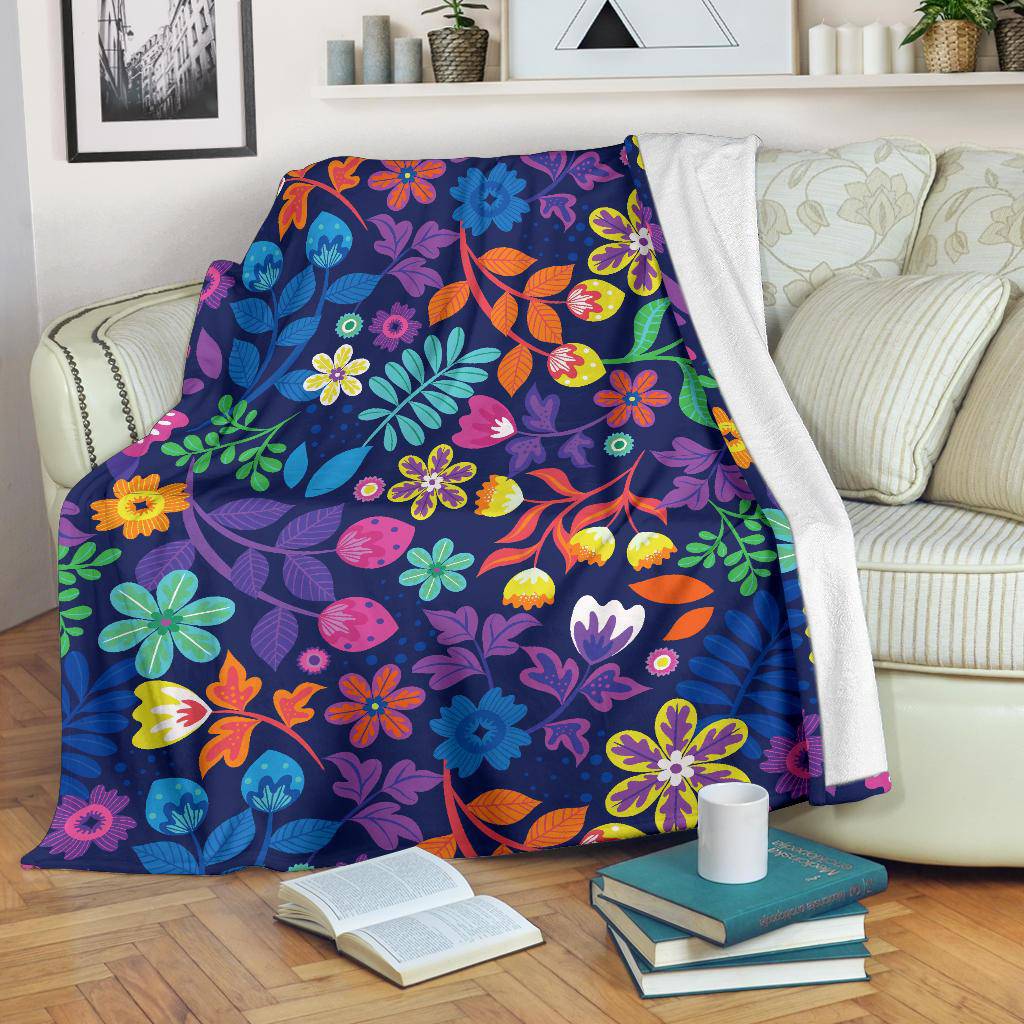 Hand Drawn Exotic Floral Pattern Premium Blanket - Top Content | POD Collection | Free Shipping