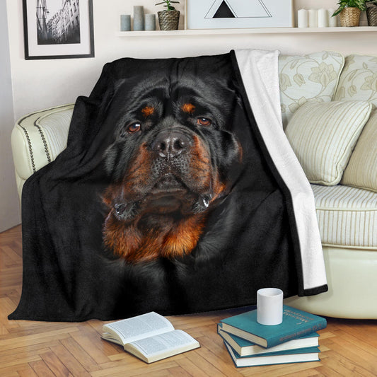 Rottweiler Face Hair Blanket