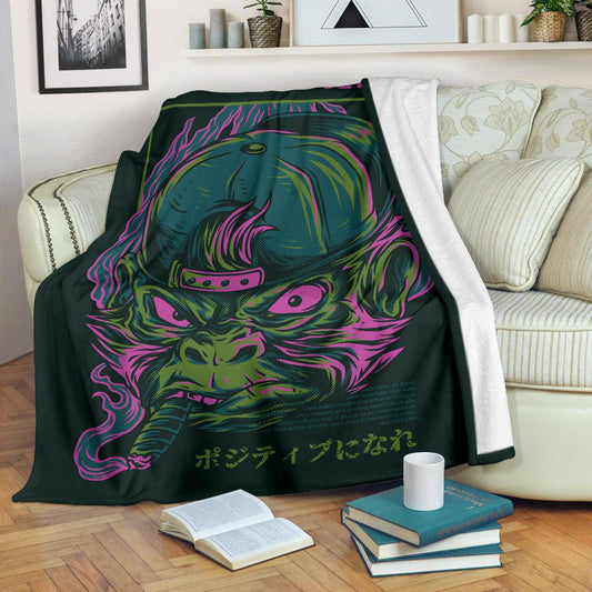 Mastermind Monkey Japanese Art Premium Blanket - Top Content | POD Collection | Free Shipping