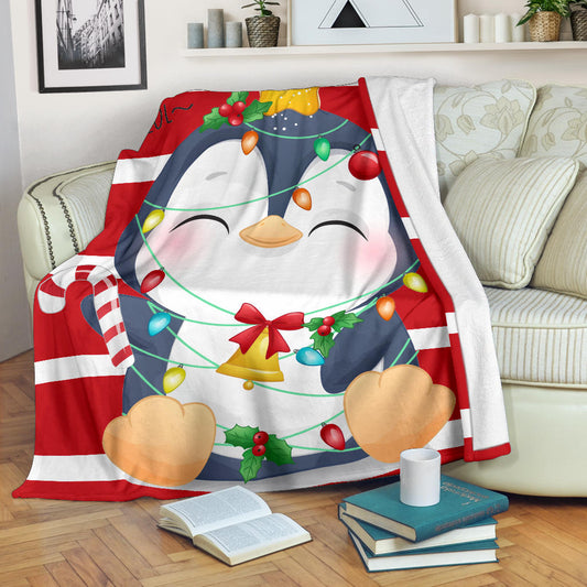 cute doodle penguin merry christmas blanket - Top Content | POD Collection | Free Shipping