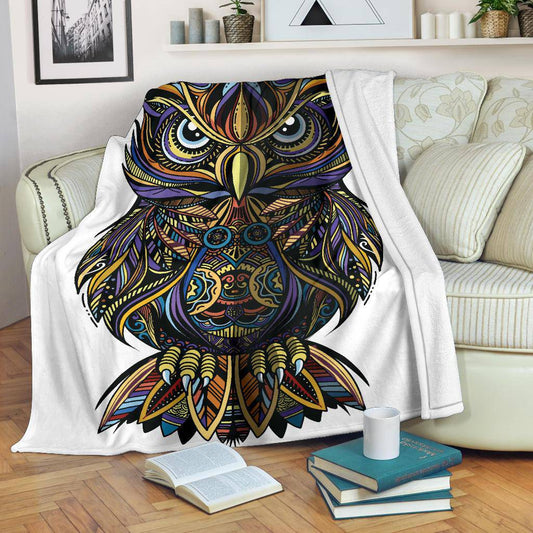 Zentage Drawn Owl Premium Blanket - Top Content | POD Collection | Free Shipping