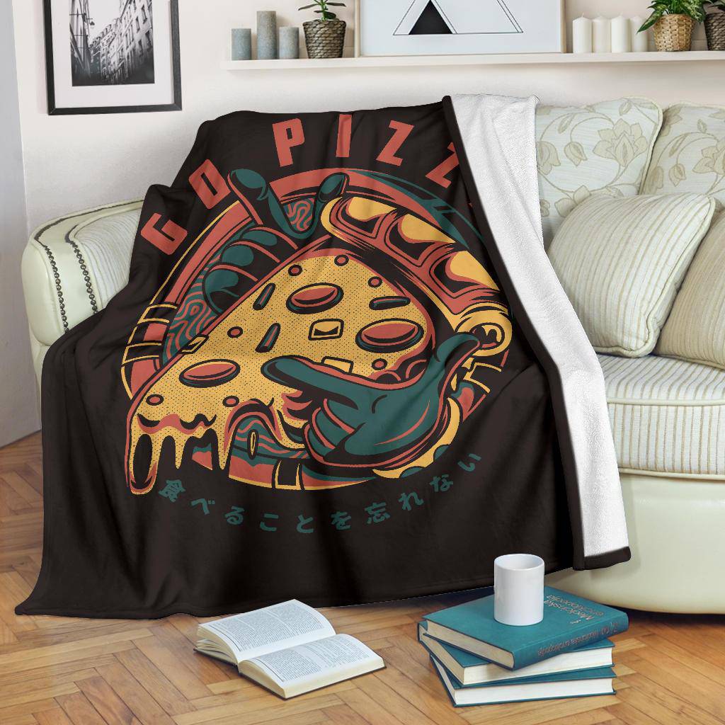 Go Pizza Figure Japanese Art Cartoon Premium Blanket - Top Content | POD Collection | Free Shipping