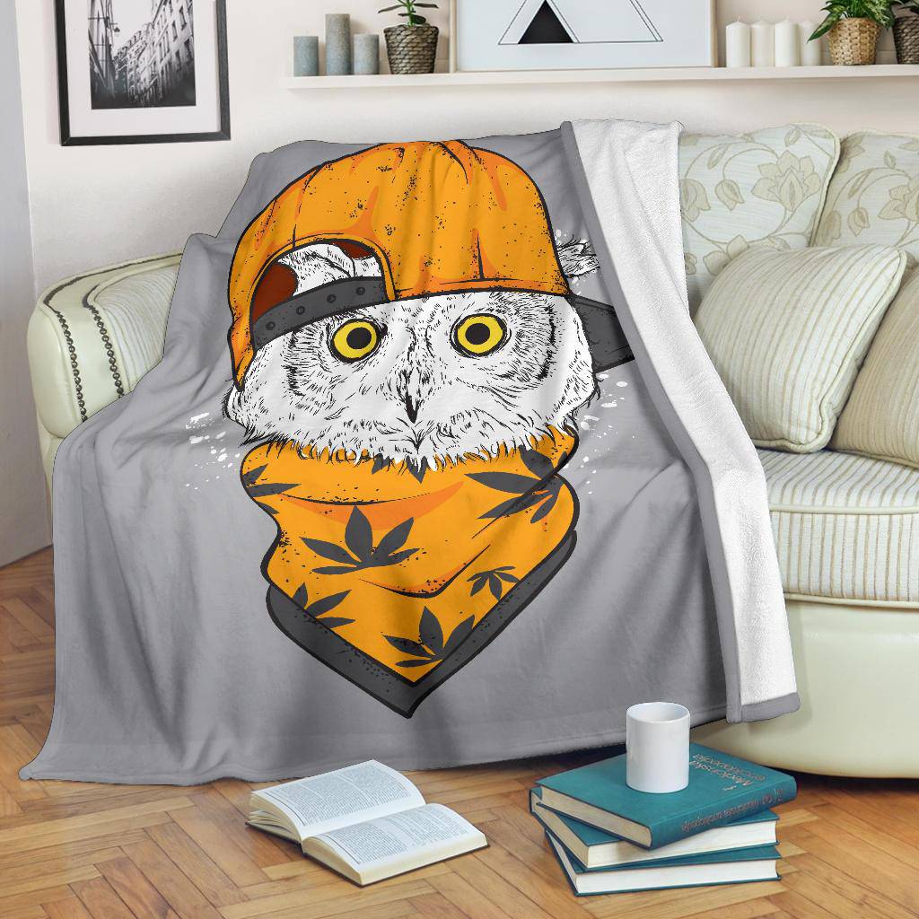 Cool Owl Cap Cartoon Drawing Premium Blanket - Top Content | POD Collection | Free Shipping