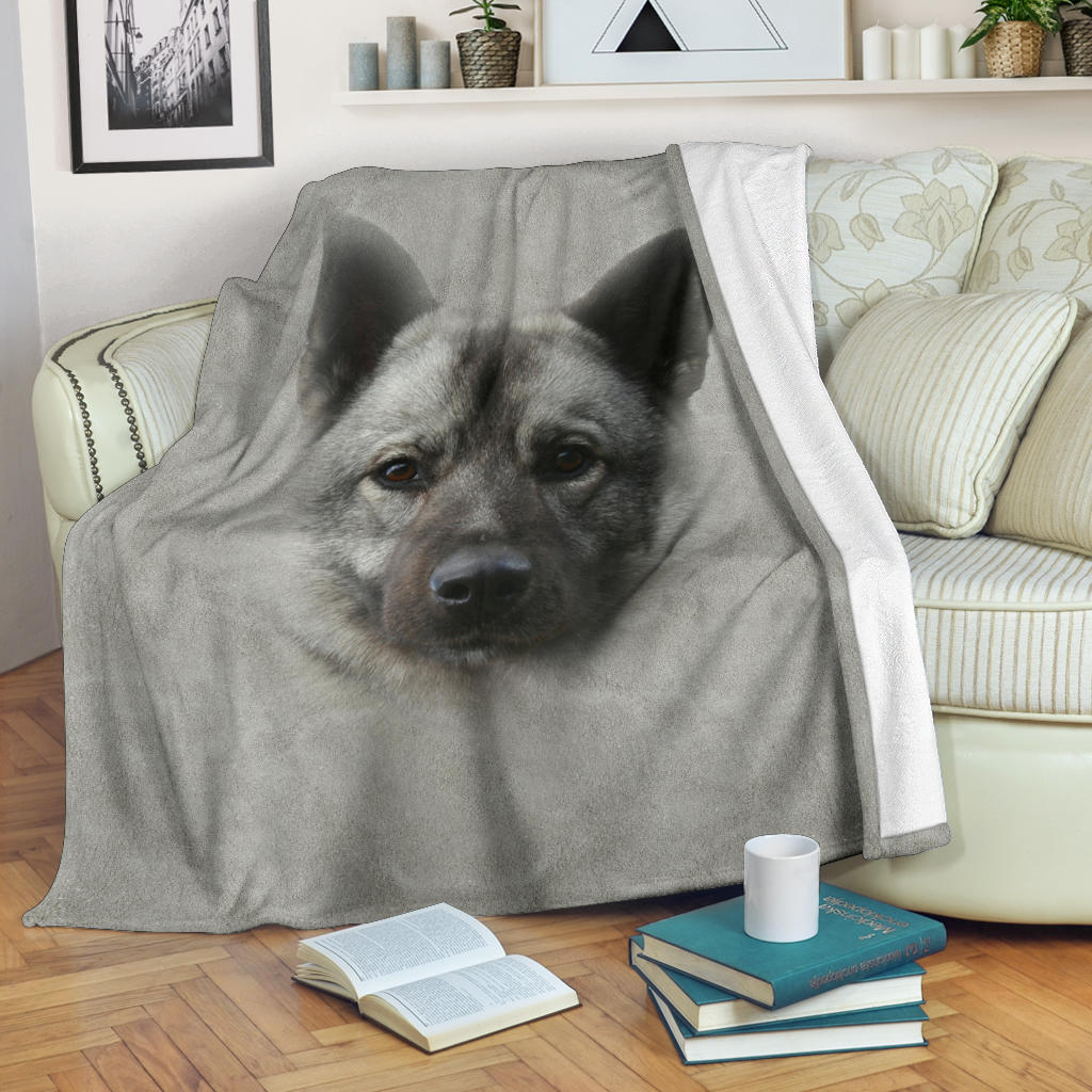 Norwegian Elkhound Face Hair Blanket