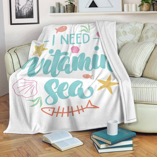 Sea Lover, Summer Vibes, I need Vitamin Sea Premium Blanket - Top Content | POD Collection | Free Shipping