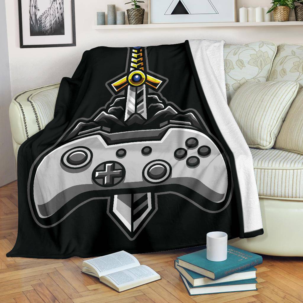 Premium Blanket Gaming Joy Stick With Sword Cartoon - Top Content | POD Collection | Free Shipping